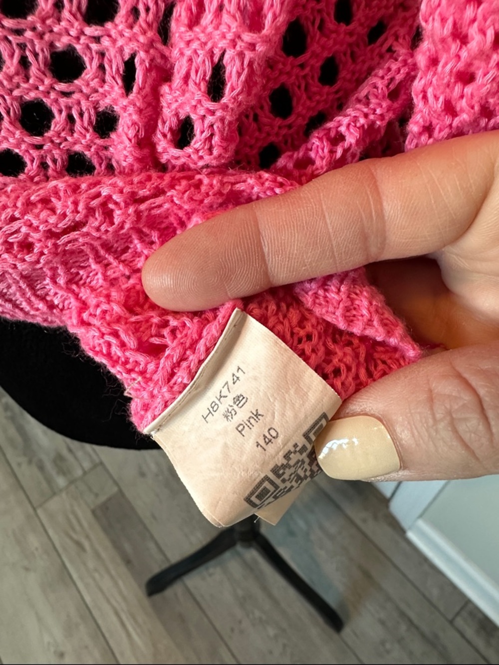 Bright Pink Crochet Lightweight Sweater - Picture 3 of 3